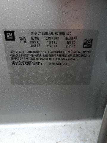 1G11C5SA2GF104312 - 2016 CHEVROLET MALIBU LIM LT 灰色 照片 12