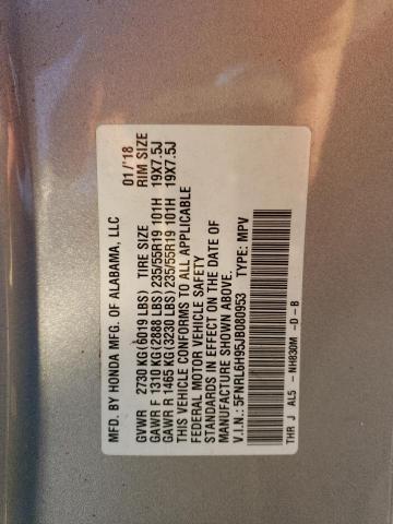 5FNRL6H95JB080953 - 2018 HONDA ODYSSEY ELITE Szary zdjęcie 13