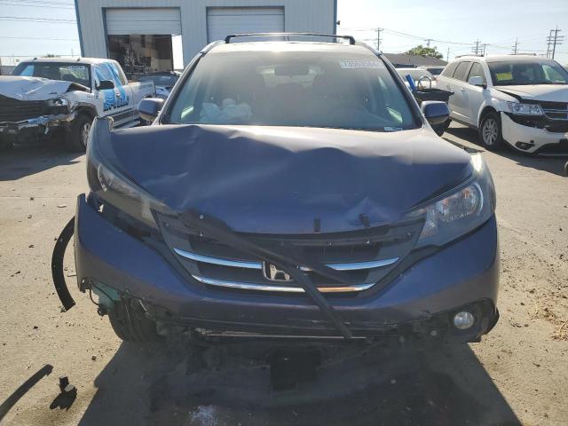 2HKRM4H72EH605863 - 2014 HONDA CR-V EXL BLUE photo 5