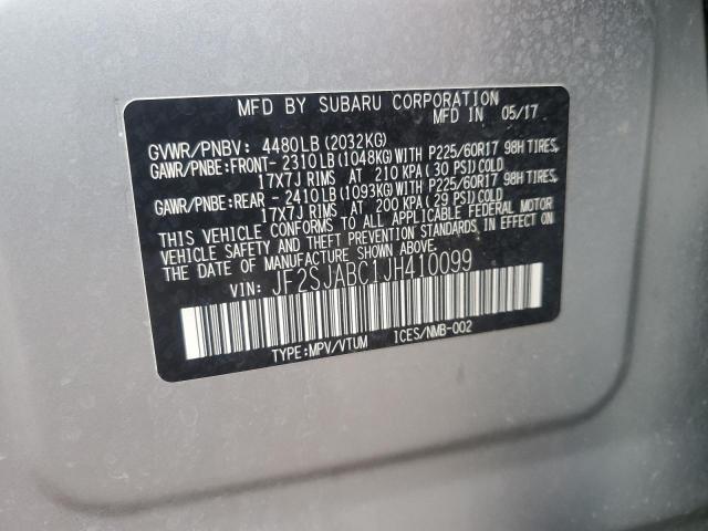 JF2SJABC1JH410099 - 2018 SUBARU FORESTER 2.5I SILVER photo 13