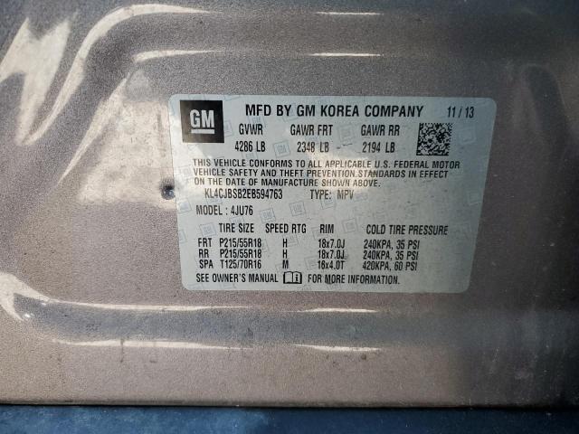 KL4CJBSB2EB594763 - 2014 BUICK ENCORE CONVENIENCE 棕色 照片 12