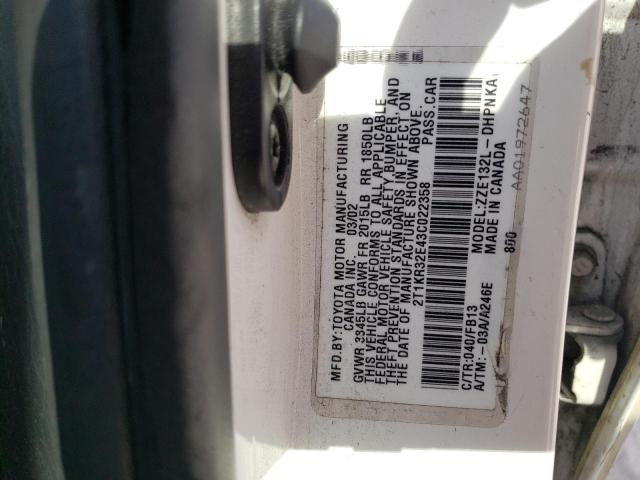 2T1KR32E43C022358 - 2003 TOYOTA COROLLA MA XR WHITE photo 13