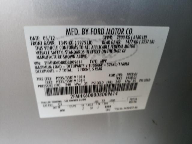 2FMHK6D80DBD09614 - 2013 FORD FLEX LIMITED SILVER photo 13