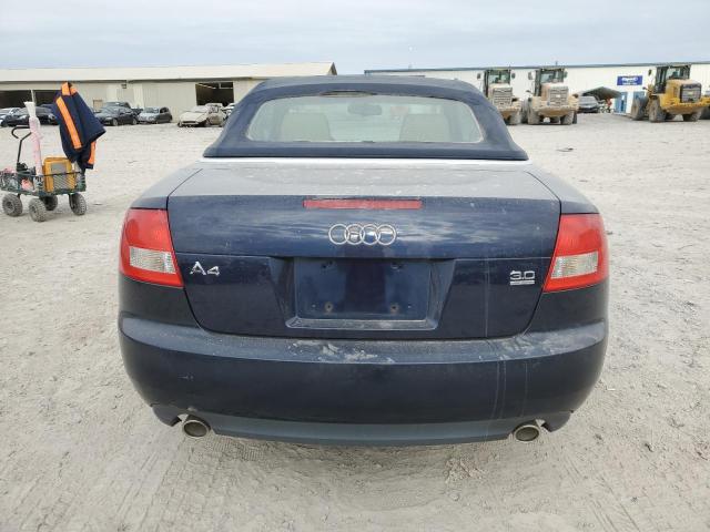 WAUDT48H36K010770 - 2006 AUDI A4 QUATTRO BLUE photo 6