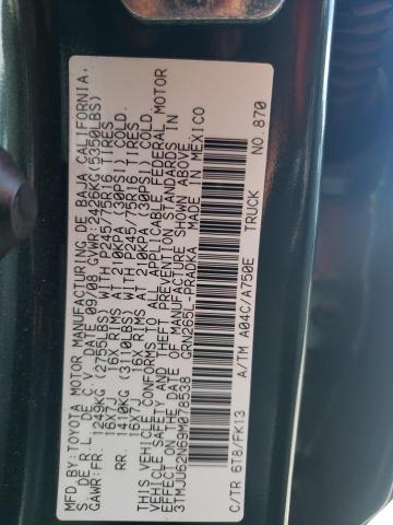 3TMJU62N69M078538 - 2009 TOYOTA TACOMA DOUBLE CAB PRERUNNER CHARCOAL photo 12