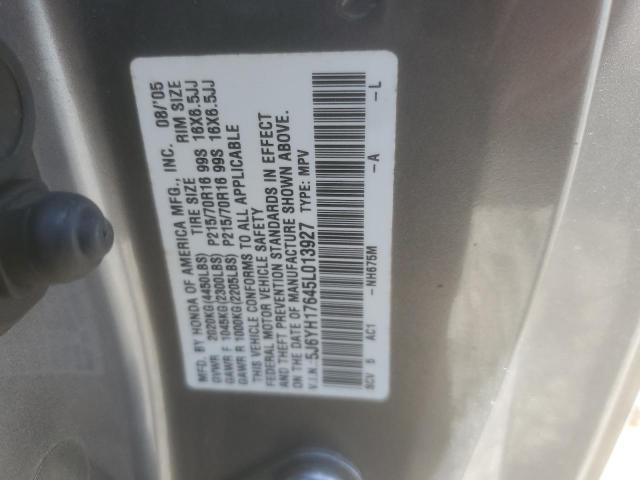 5J6YH17645L013927 - 2005 HONDA ELEMENT EX GRAY photo 14