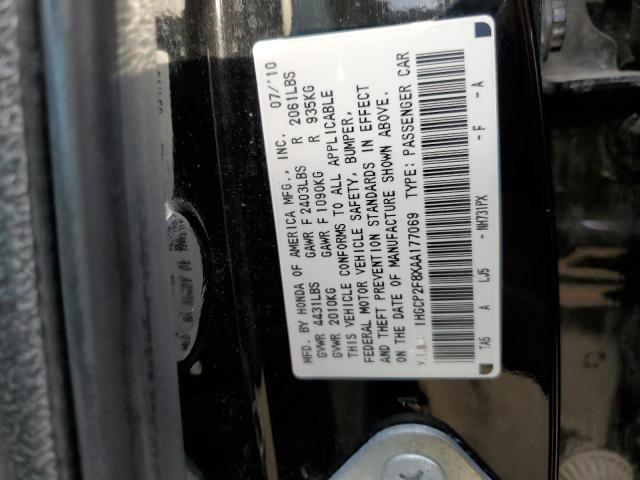 1HGCP2F8XAA177069 - 2010 HONDA ACCORD EXL BLACK photo 12