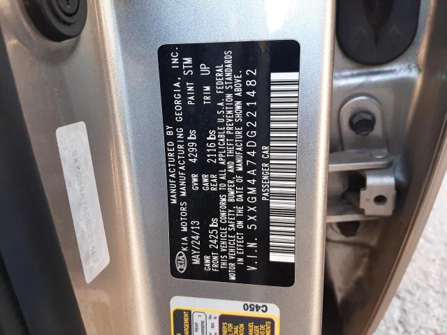 5XXGM4A74DG221482 - 2013 KIA OPTIMA LX SILVER photo 12