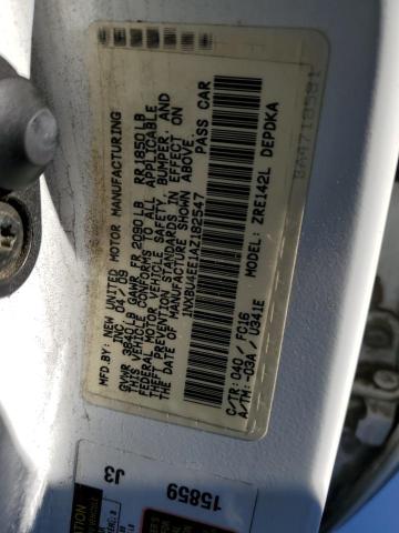 1NXBU4EE1AZ182547 - 2010 TOYOTA COROLLA BASE WHITE photo 12
