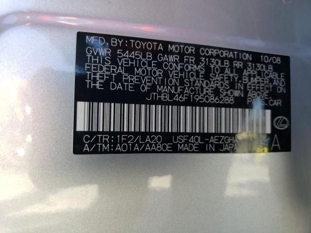 JTHBL46F195086288 - 2009 LEXUS LS 460 SILVER photo 12