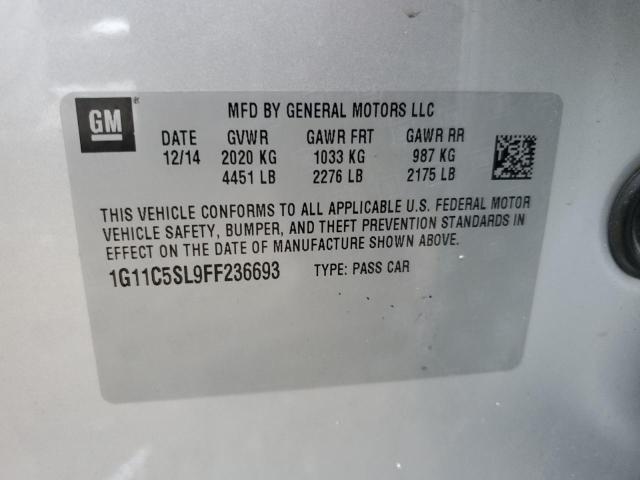 1G11C5SL9FF236693 - 2015 CHEVROLET MALIBU 1LT Күміс фото 12