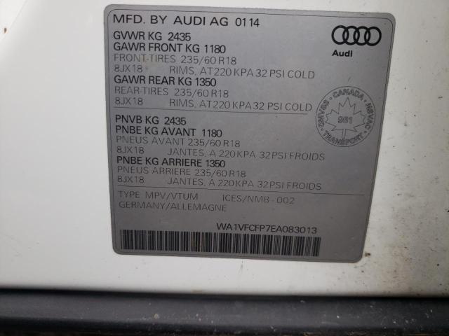 WA1VFCFP7EA083013 - 2014 AUDI Q5 PRESTIGE WHITE photo 13