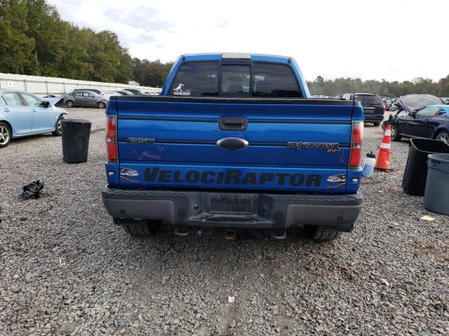 1FTFW1R60DFB94697 - 2013 FORD F150 SVT RAPTOR BLUE photo 6