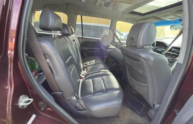 2HKYF18697H532313 - 2007 HONDA PILOT EXL MAROON photo 6