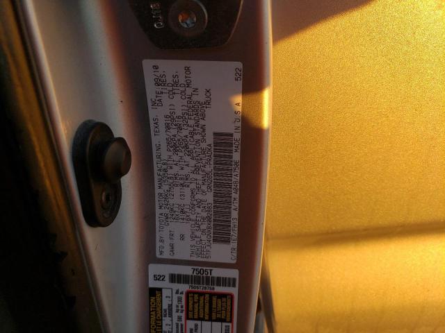 5TFJU4GNXBX002883 - 2011 TOYOTA TACOMA DOUBLE CAB PRERUNNER SILVER photo 12