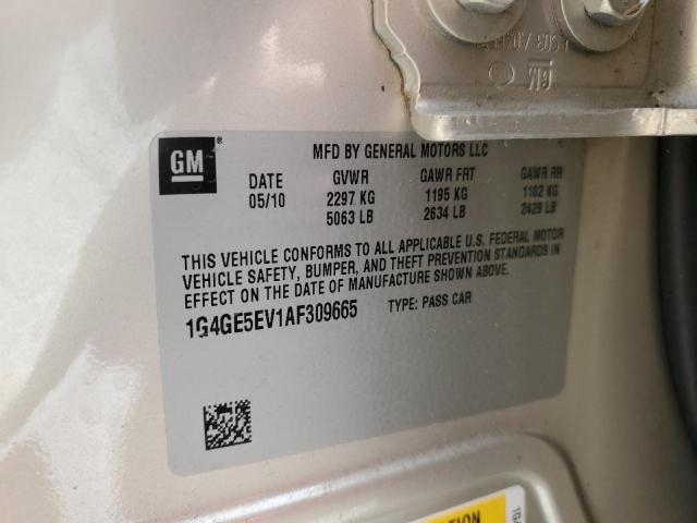 1G4GE5EV1AF309665 - 2010 BUICK LACROSSE CXS 金色 照片 12