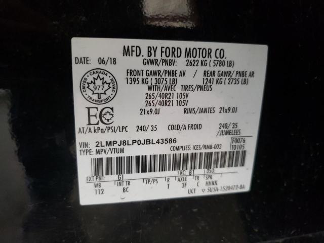 2LMPJ8LP0JBL43586 - 2018 LINCOLN MKX RESERVE Қара фото 13