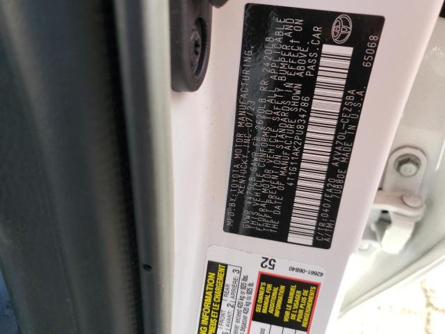 4T1G11AK2PU834786 - 2023 TOYOTA CAMRY SE NIGHT SHADE WHITE photo 12