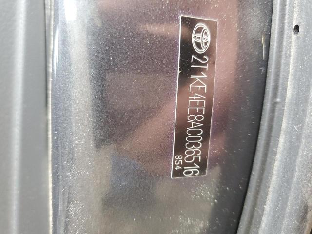 2T1KE4EE8AC036516 - 2010 TOYOTA MATRIX S CHARCOAL photo 12