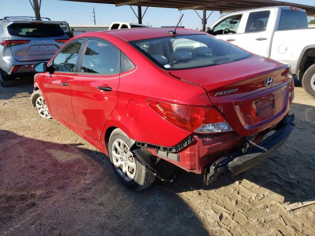 KMHCT4AE9CU089436 - 2012 HYUNDAI ACCENT GLS RED photo 2