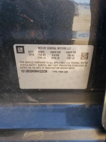 1G1JB5SH0H4122238 - 2017 CHEVROLET SONIC LS 灰色 照片 12