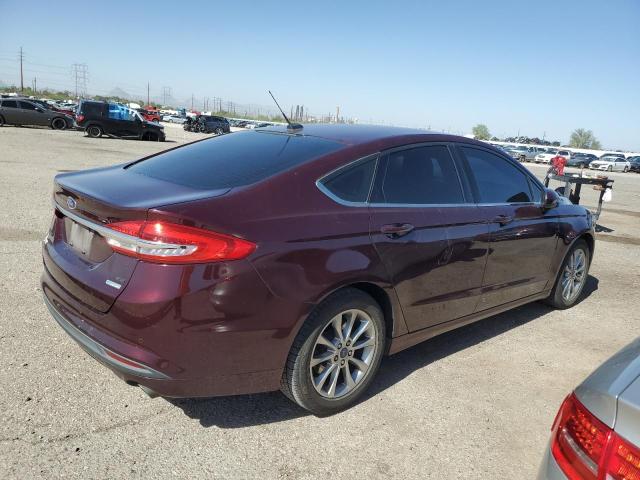 3FA6P0HDXHR284686 - 2017 FORD FUSION SE BURGUNDY photo 3