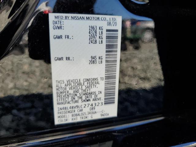 1N4BL4BV9LC274323 - 2020 NISSAN ALTIMA S BLACK photo 12