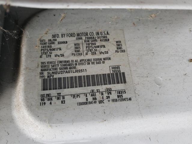 5LMEU27A01LJ02511 - 2001 LINCOLN NAVIGATOR 白色 照片 13