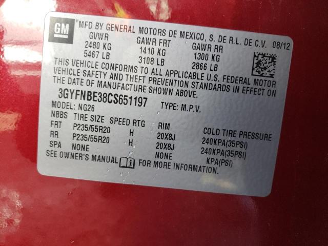 3GYFNBE38CS651197 - 2012 CADILLAC SRX PERFORMANCE COLLECTION Қызыл фото 14