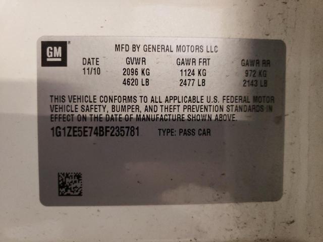 1G1ZE5E74BF235781 - 2011 CHEVROLET MALIBU LTZ თეთრი ფოტო 12