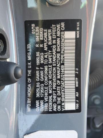 SHHFK7G47JU214409 - 2018 HONDA CIVIC SPORT Boz foto 12
