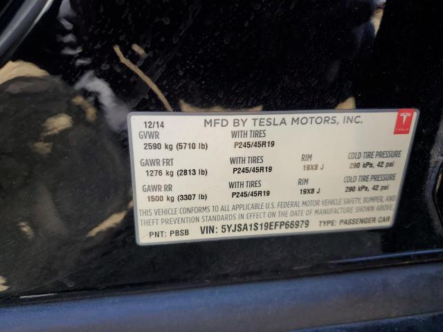 5YJSA1S19EFP66979 - 2014 TESLA MODEL S BLACK photo 13