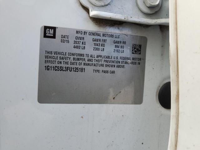 1G11C5SL3FU125181 - 2015 CHEVROLET MALIBU 1LT 白色 照片 12
