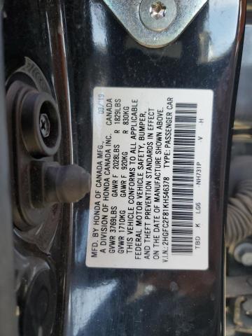 2HGFC2F81KH546378 - 2019 HONDA CIVIC SPORT 黑色 照片 13