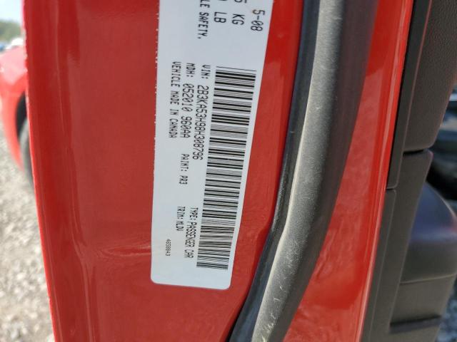 2B3KA53H98H308796 - 2008 DODGE CHARGER R/T RED photo 12