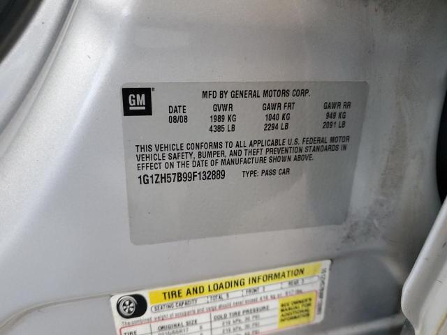 1G1ZH57B99F132889 - 2009 CHEVROLET MALIBU 1LT 银色 照片 12