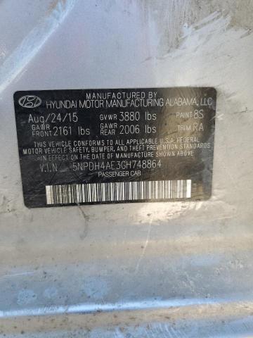 5NPDH4AE3GH748864 - 2016 HYUNDAI ELANTRA SE SILVER photo 12