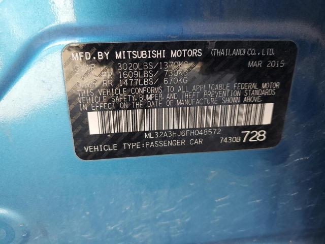 ML32A3HJ6FH048572 - 2015 MITSUBISHI MIRAGE DE BLUE photo 12