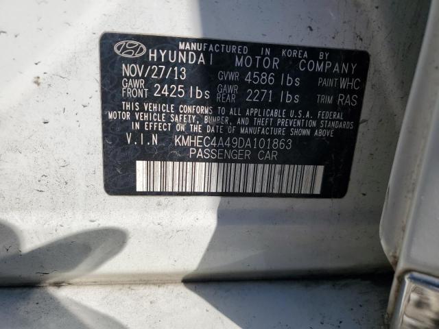 KMHEC4A49DA101863 - 2013 HYUNDAI SONATA HYBRID WHITE photo 13