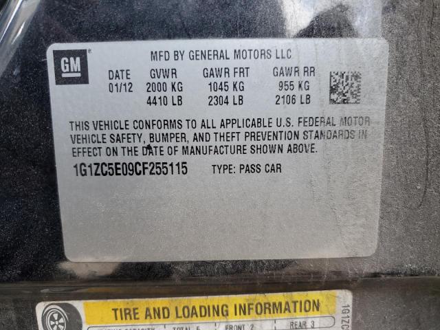 1G1ZC5E09CF255115 - 2012 CHEVROLET MALIBU 1LT 黑色 照片 12