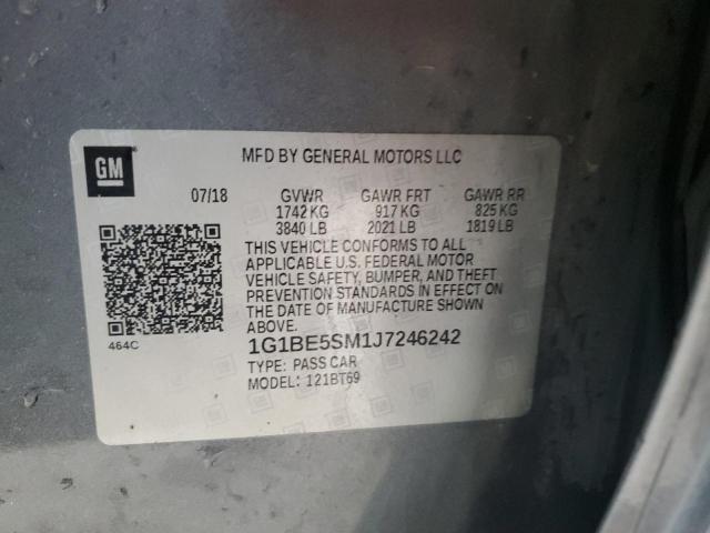 1G1BE5SM1J7246242 - 2018 CHEVROLET CRUZE LT GRAY photo 12