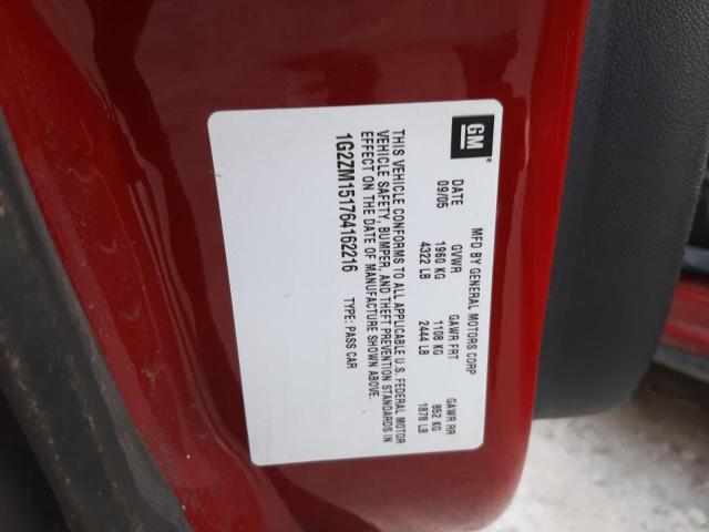 1G2ZM151764162216 - 2006 PONTIAC G6 GTP RED photo 12