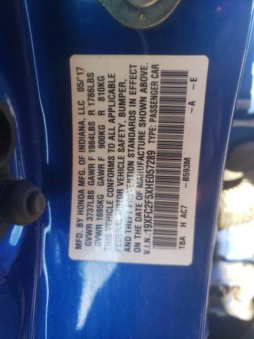 19XFC2F5XHE057289 - 2017 HONDA CIVIC LX BLUE photo 13