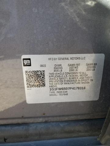 1G1FW6S07P4179318 - 2023 CHEVROLET BOLT EV 1LT CHARCOAL photo 12