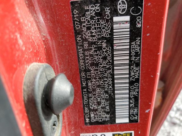 JTDKARFP3L3128265 - 2020 TOYOTA PRIUS PRIM LE RED photo 13