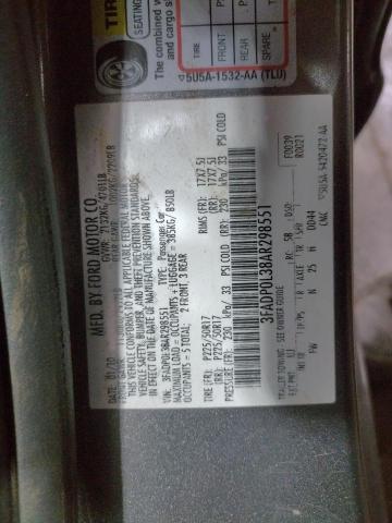 3FADP0L38AR298551 - 2010 FORD FUSION HYBRID GRAY photo 13