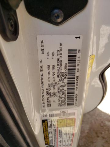 5TFRX5GN7GX062515 - 2016 TOYOTA TACOMA ACCESS CAB თეთრი ფოტო 12