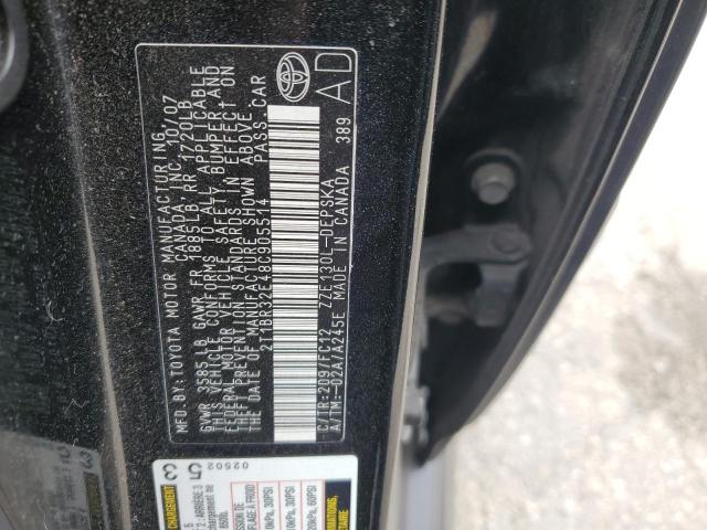 2T1BR32E48C905514 - 2008 TOYOTA COROLLA CE BLACK photo 12