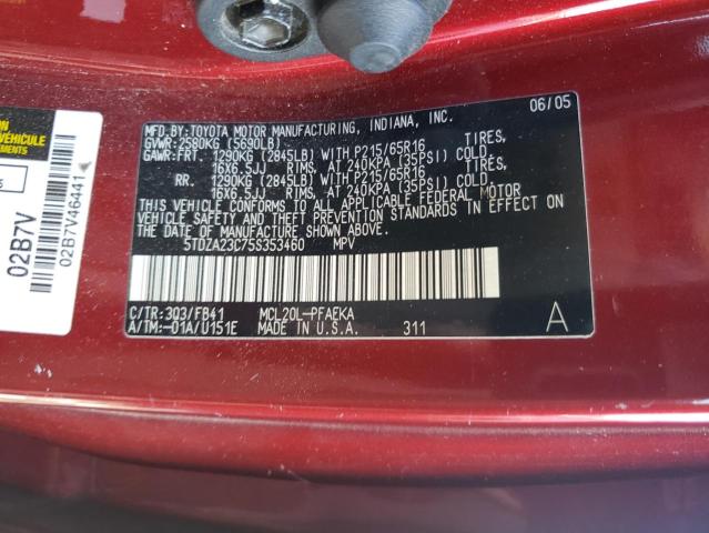 5TDZA23C75S353460 - 2005 TOYOTA SIENNA CE RED photo 13