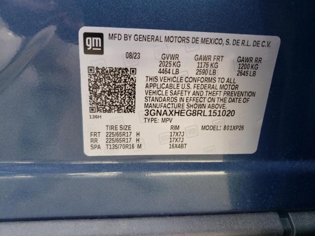 3GNAXHEG8RL151020 - 2024 CHEVROLET EQUINOX LS BLUE photo 14